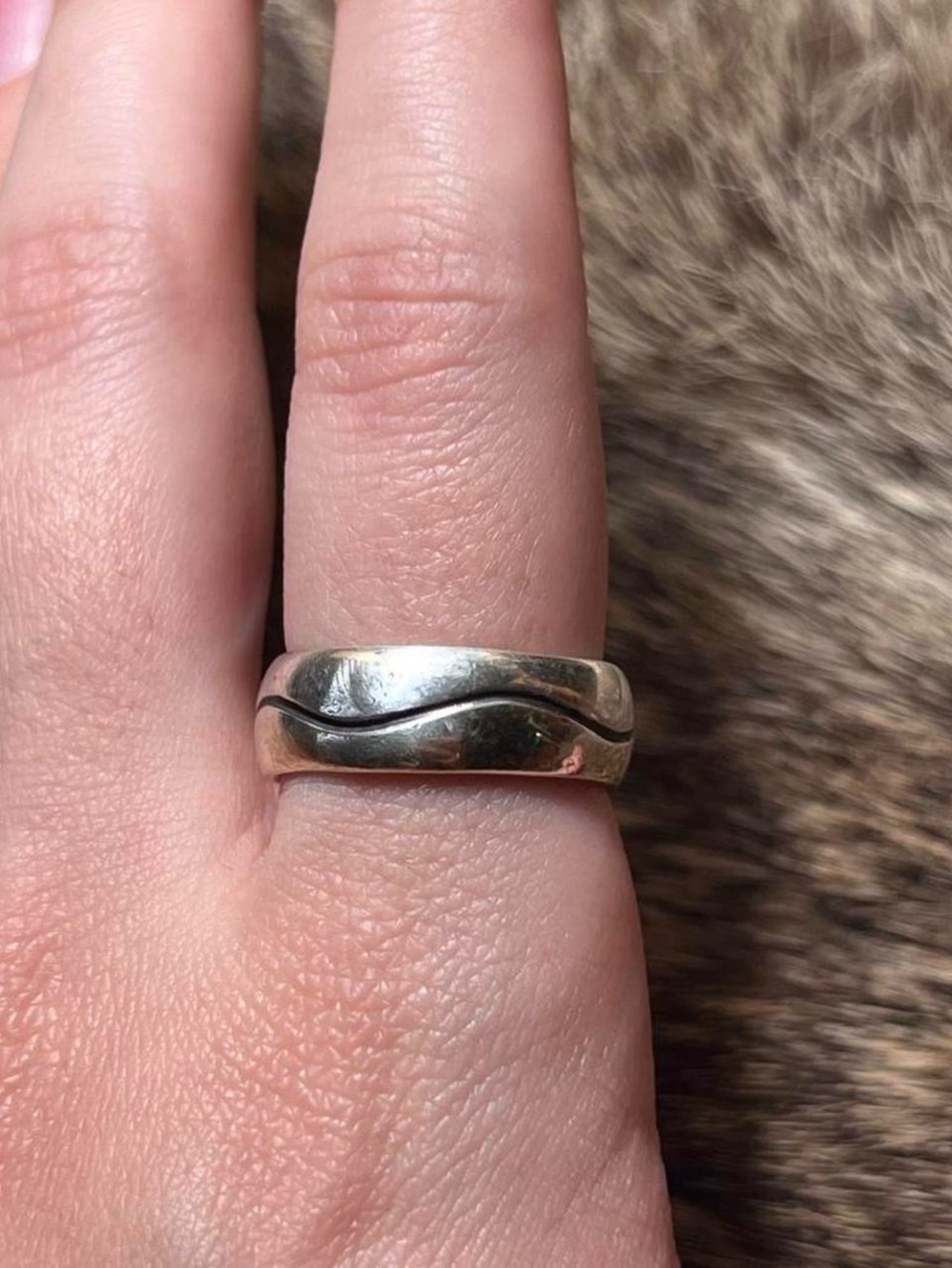 Thick sterling silver minimalist wave ring